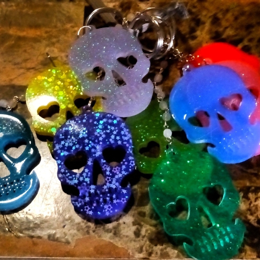 Homemade epoxy resin keychains